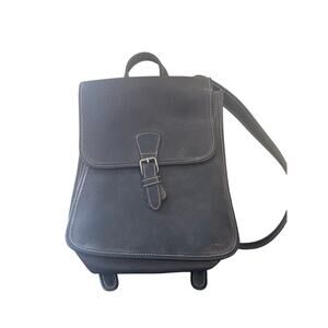 Vintage GAP Backpack Pebbled Leather Minimalist Buckle Flap Adjustable Straps